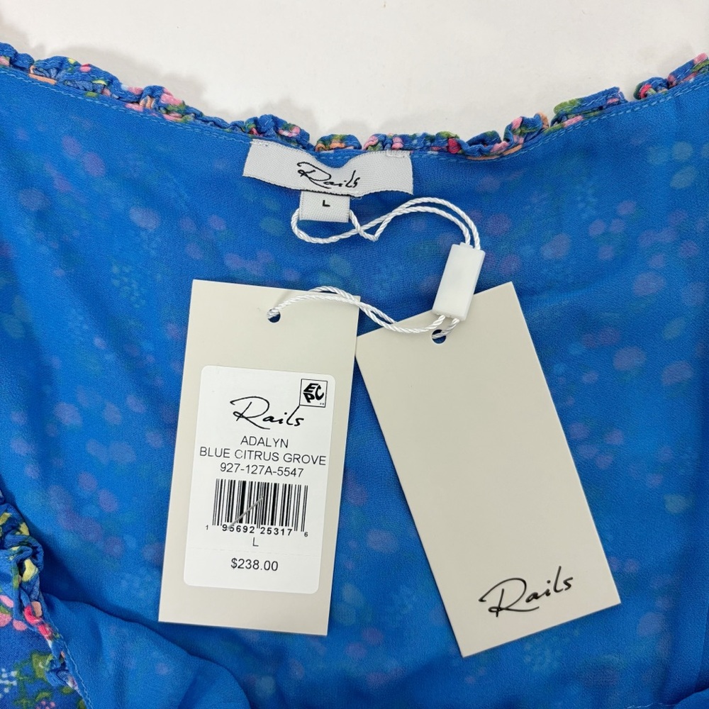 Rails Adalyn Midi Dress in Blue Citrus Grove Size L - Picture 5 of 9
